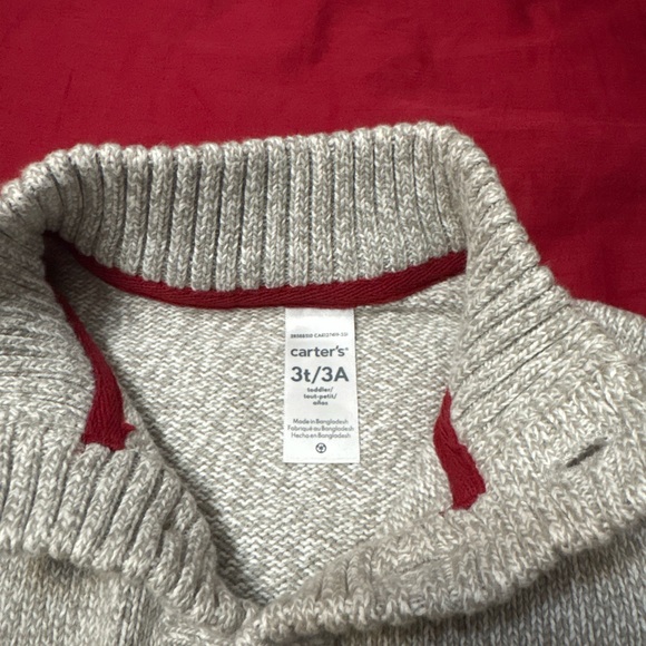 Carter's Gray and Red Knit Sweater - Picture 2 of 2